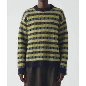 NEW TOAST wool blend jacquard sweater in green multi